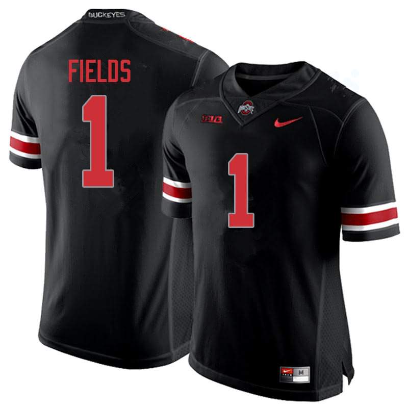 Ohio State Buckeyes Men's Justin Fields #1 Blackout Authentic Nike College NCAA Stitched Football Jersey HO19J40RJ